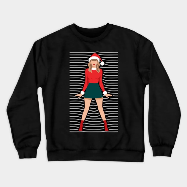 A Girl Wearing Christmas Wardrobe Fashionable Style Crewneck Sweatshirt by FooVector